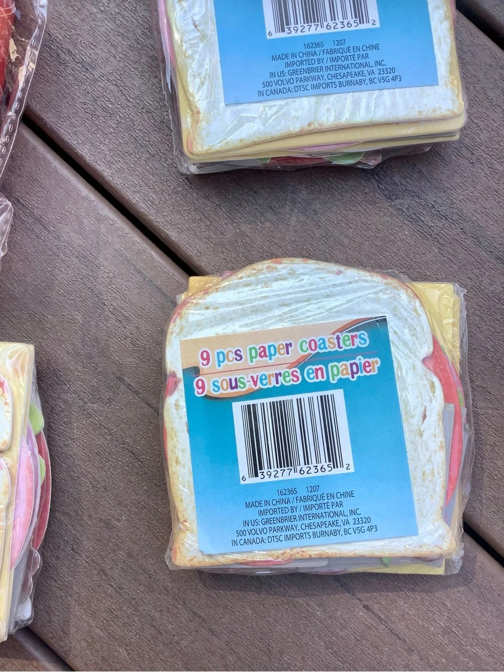 Square Burger Paper Coasters and Snack Container